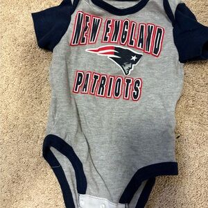 NFL New England Patriots Gray, Navy & Red Infant Onesie